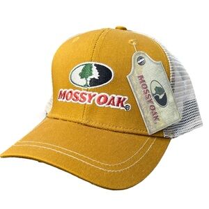 Mossy Oak Tan Gold Trucker Hat Cap Mesh Adjustable Snap Back New With Tags